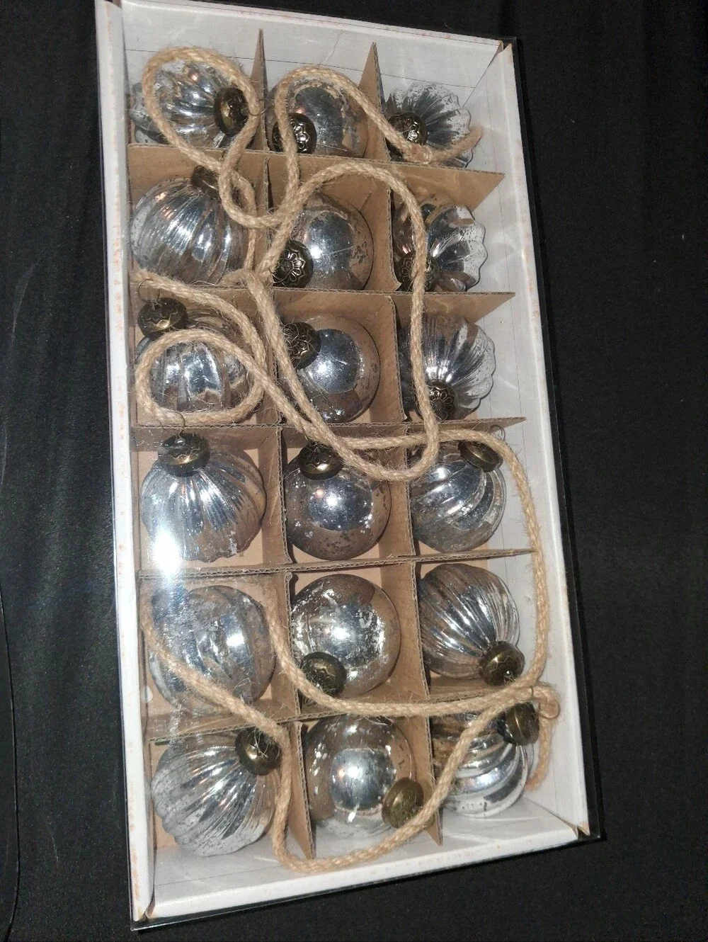 S/2 My Texas House 6 Foot Silver Ornament Garland